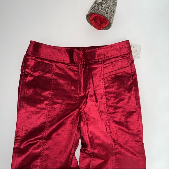 Free People Walk With You Velvet Trousers In Cherry Juice Color- New With Tag - Picture 5 of 13